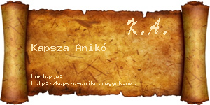 Kapsza Anikó névjegykártya