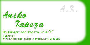 aniko kapsza business card